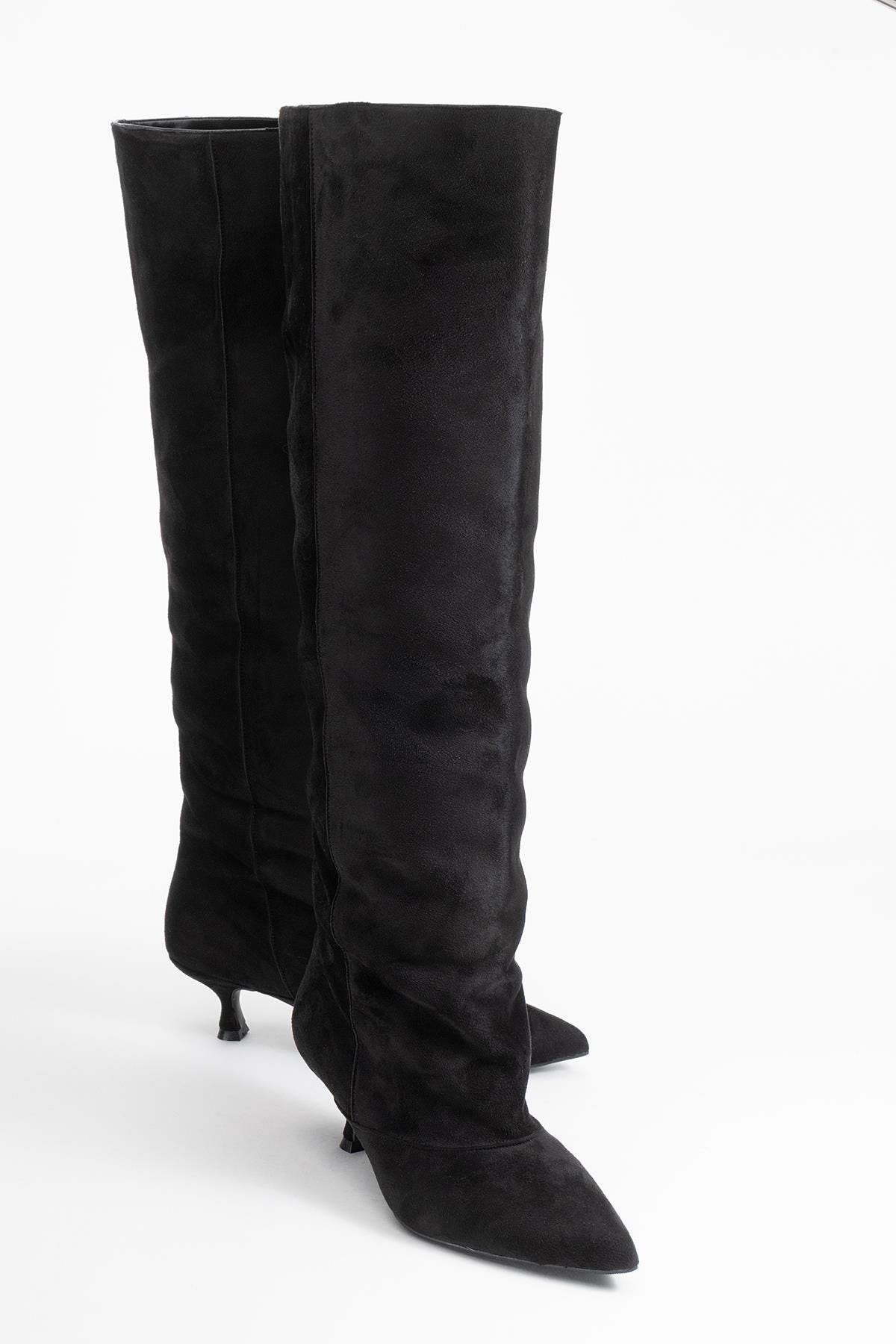 Zach Over the Knee Boot, Alternate, color, Black Suede Faux Leather