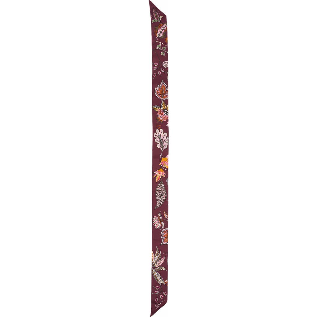 Echo Falling Leaves Ribbon Scarf In Burgundy