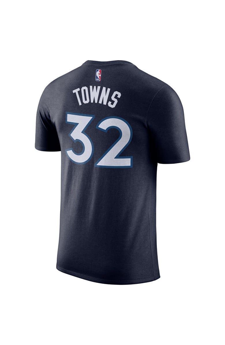 Nike Men's Nike Karl-Anthony Towns Blue Minnesota Timberwolves Name & Number Performance T-Shirt, Alternate, color, Navy