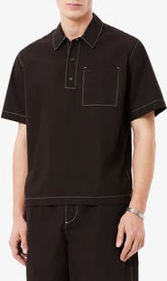 Lacoste Topstitch Detail Woven Cotton Shirt