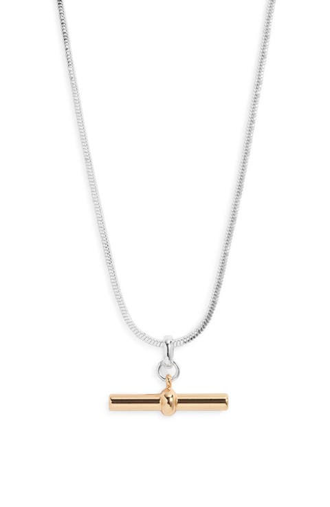 Dainty T-Bar Pendant Necklace