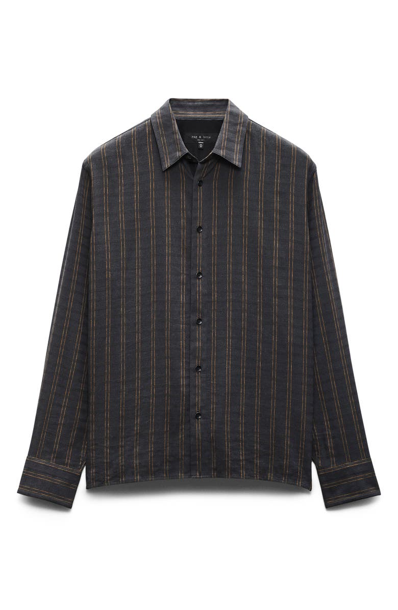 rag & bone Dalton Dobby Plaid Shirt, Alternate, color, Black