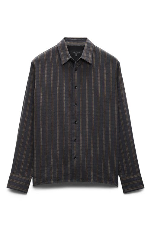 Rag & Bone Dalton Dobby Plaid Shirt In Black