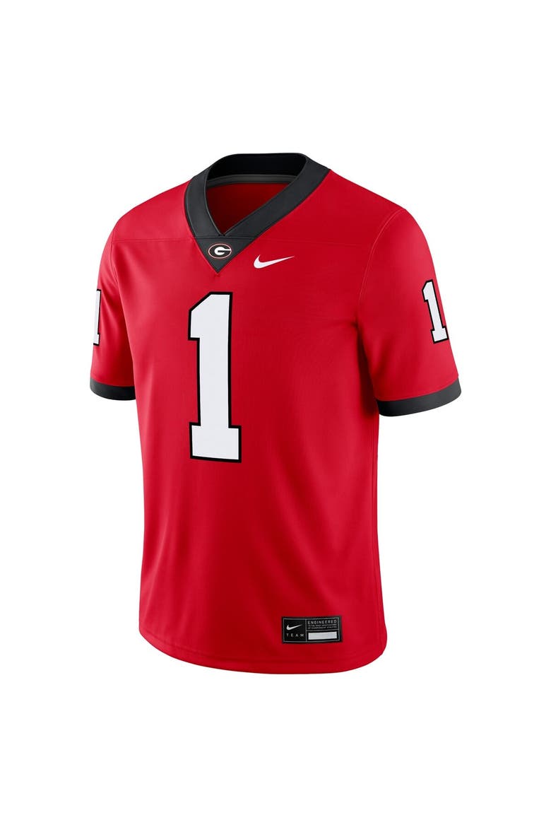 Men's Nike #1 Red Georgia Bulldogs Game Jersey, Alternate, color, Red