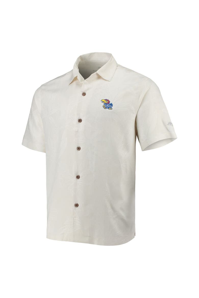 Men's Tommy Bahama White Kansas Jayhawks Al Fresco Tropics Jacquard Button-Up Shirt, Alternate, color, White