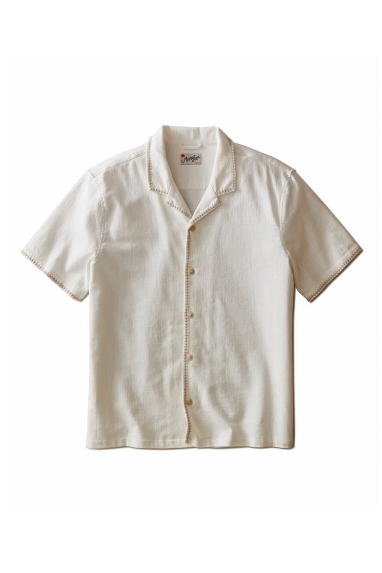 Embroidered Camp Shirt, Alternate, color, WHITE