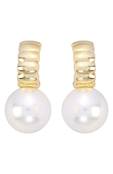 Faux Pearl Drop Earrings