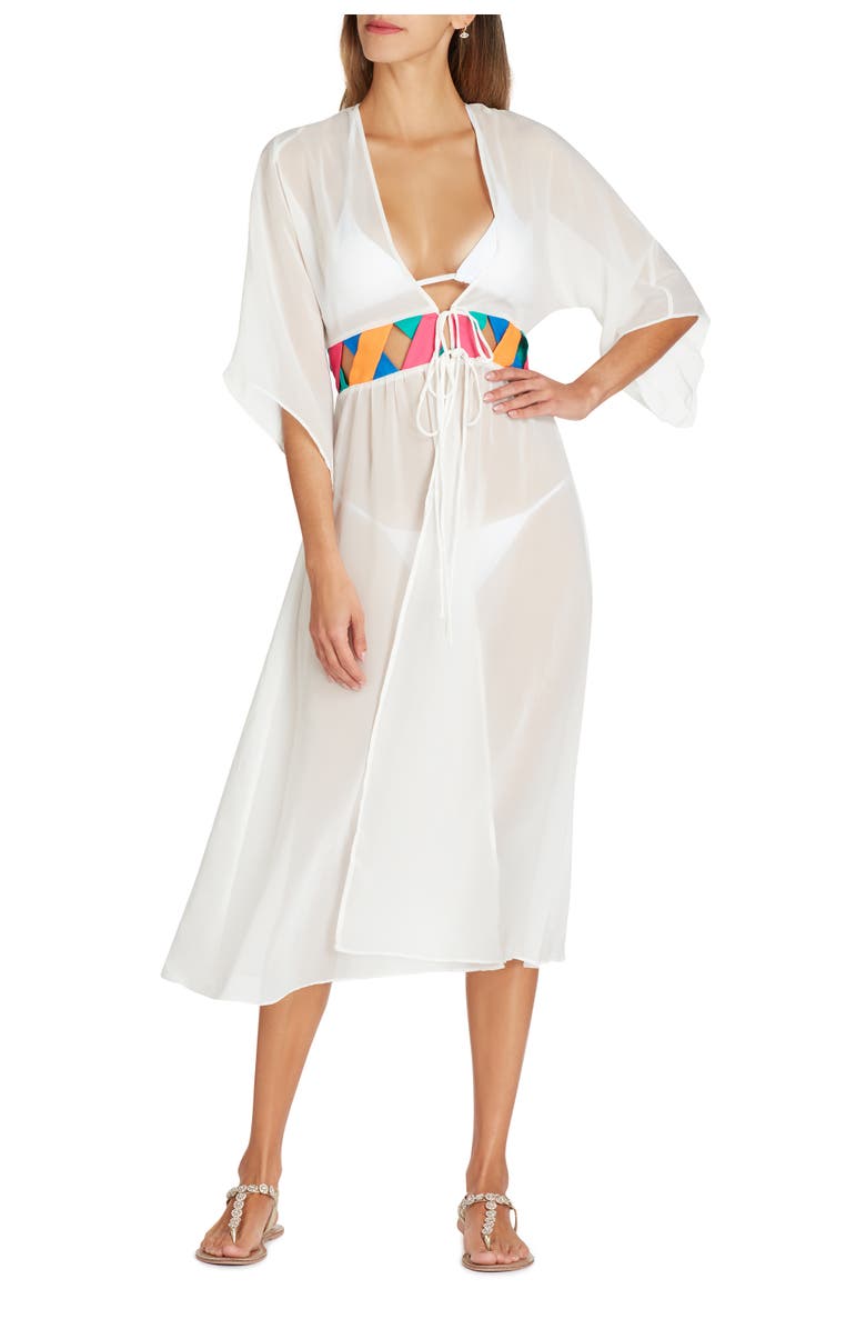 VALIMARE Rio Bandage Cover-up Robe, Main, color, Off White