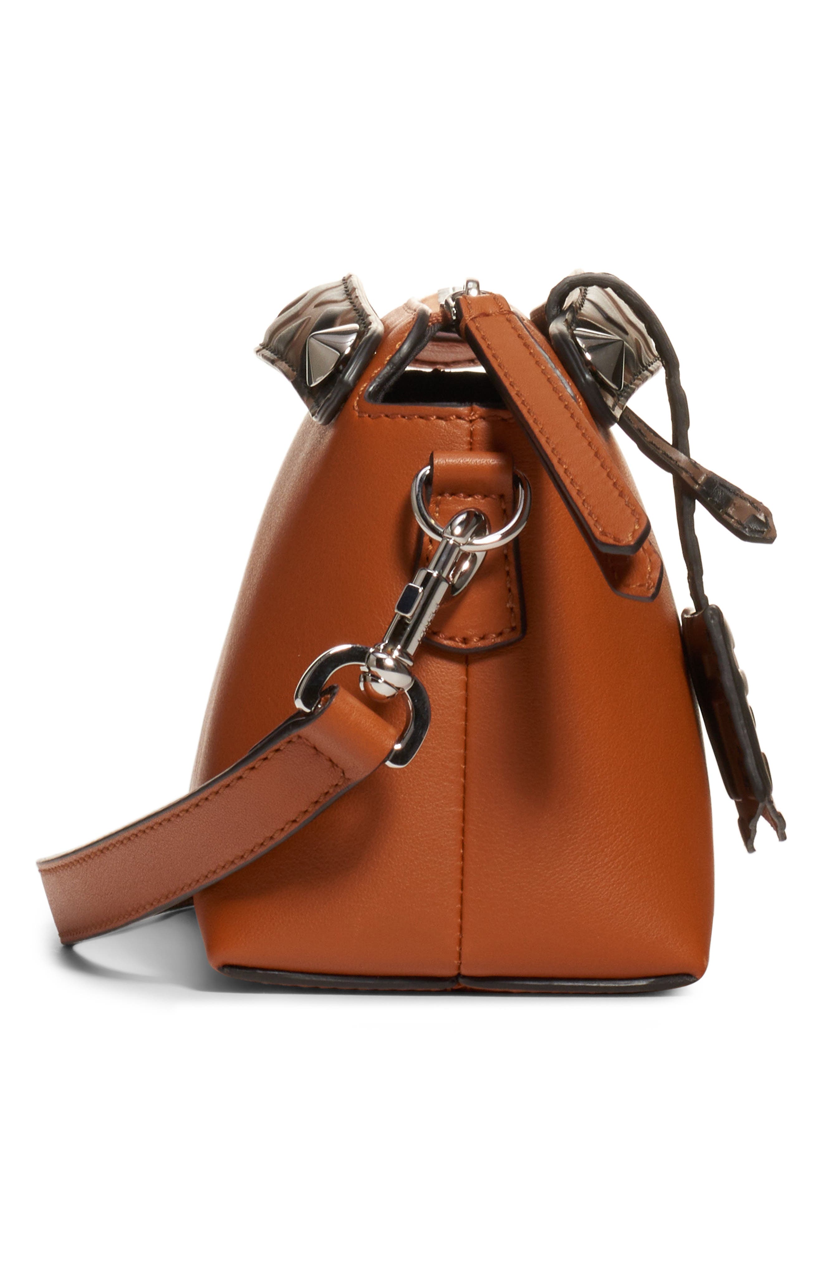 Fendi Mini By The Way Leather Crossbody Bag, Alternate, color, 