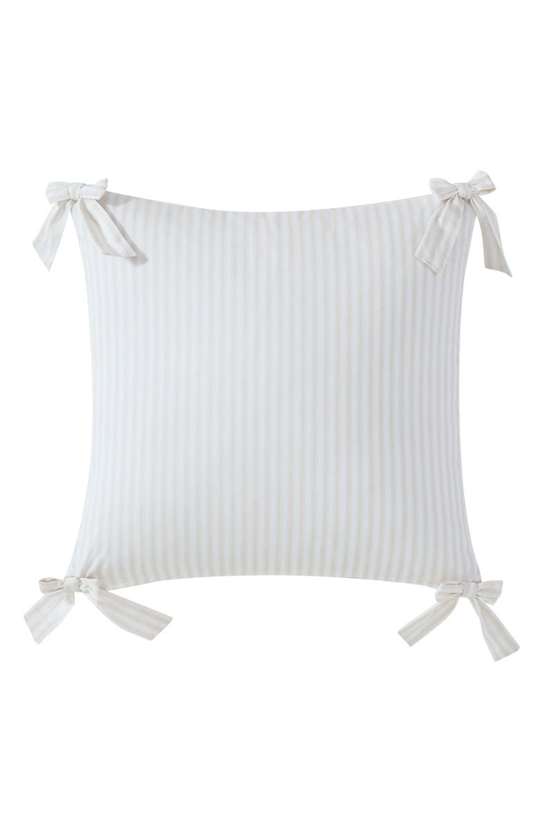 Peri Home Pinstripe Bow Accent Pillow, Main, color,