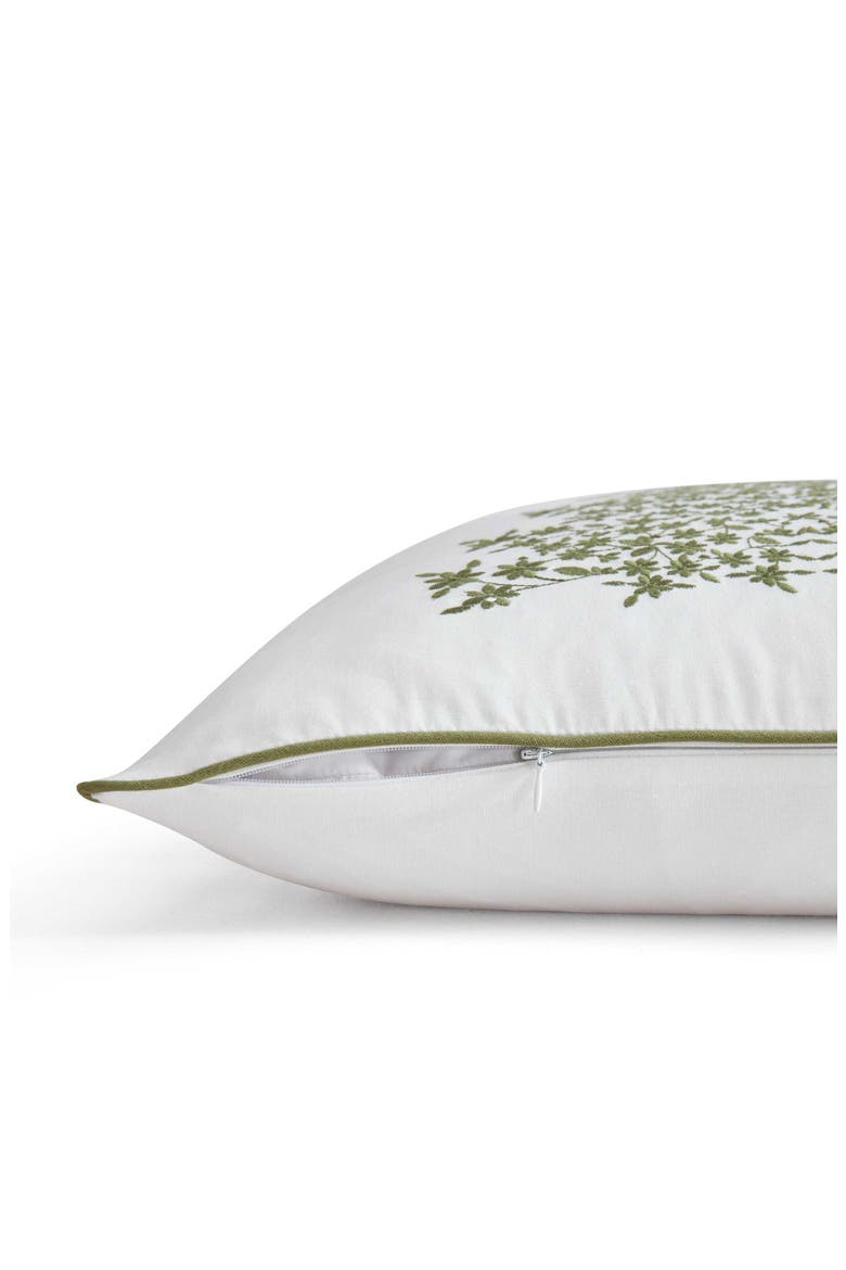 Holiday Tree Cotton Decorative Pillow, Alternate, color, WHITE/ SPRUCE