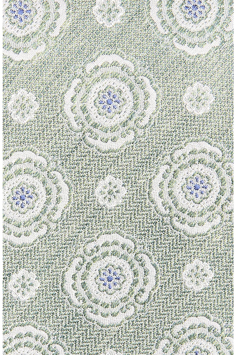 Floral Medallion Silk Herringbone Tie, Alternate, color, GREEN