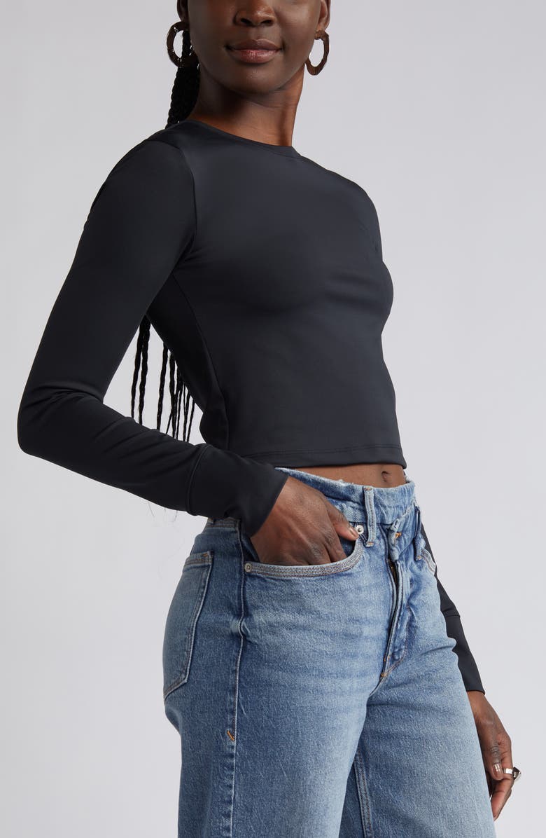Open Edit Long Sleeve Crop T-Shirt, Alternate, color,