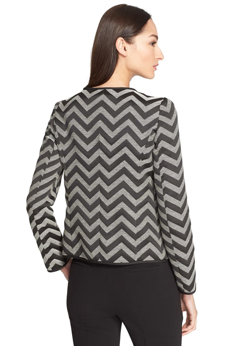 Chevron Tailored Zip Front Jacket, Alternate, color, WHITE/ BLACK