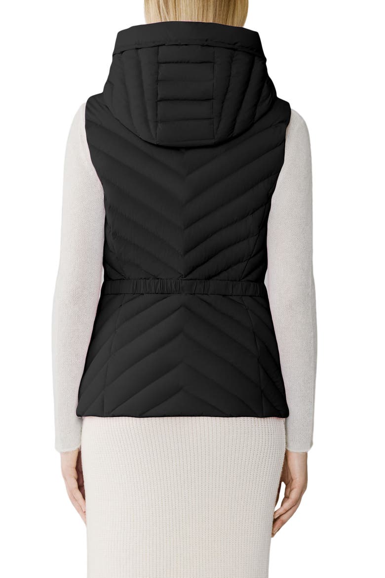Estelle Water Resistant 700 Fill Power Hooded Down Vest, Alternate, color, BLACK