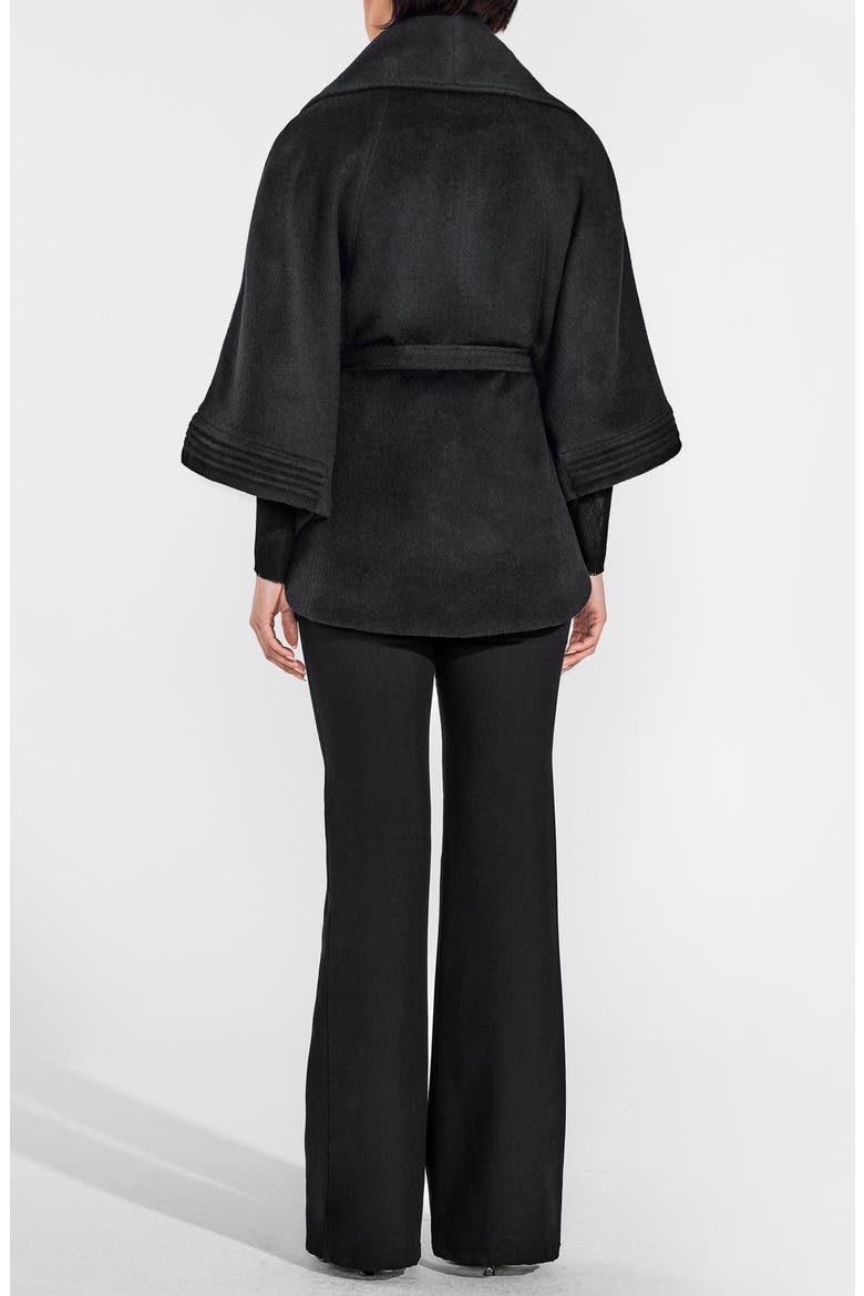 Baby Alpaca & Wool Cape, Alternate, color, BLACK