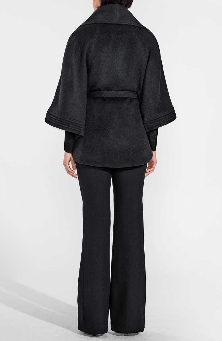 SENTALER Baby Alpaca & Wool Cape, Alternate, color, Black