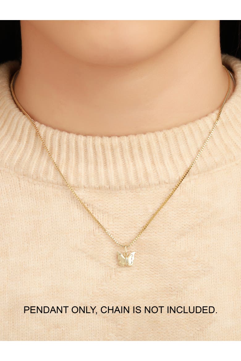 Butterfly Pendant in 14K Gold, Alternate, color, Yellow Gold