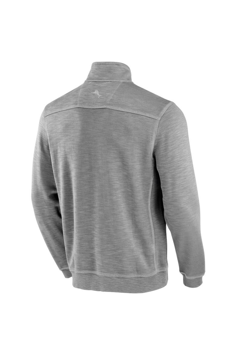 Men's Tommy Bahama Gray Michigan State Spartans Tobago Bay Half-Zip Tri-Blend Top, Alternate, color, Gray