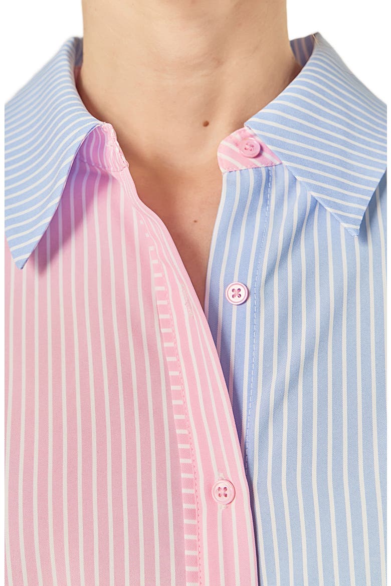 Colorblock Stripe Oversize Button-Up Shirt, Alternate, color, MULTI