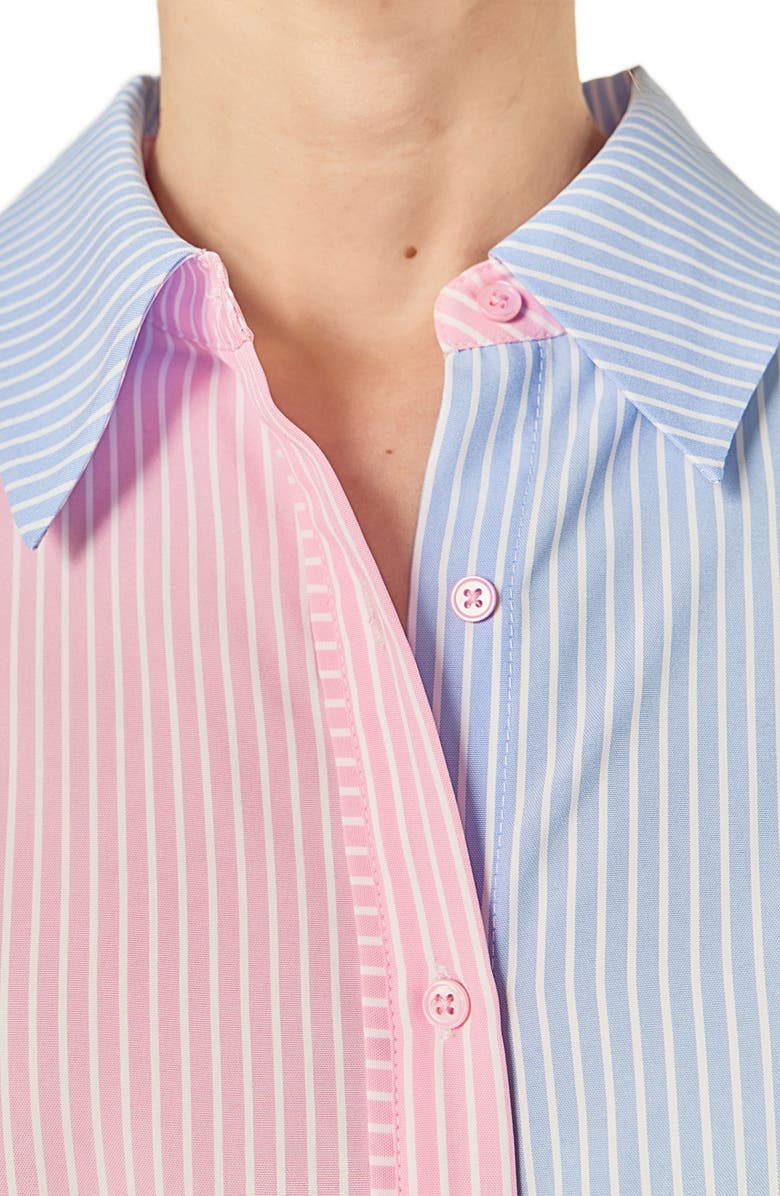 English Factory Colorblock Stripe Oversize Button-Up Shirt, Alternate, color, Multi