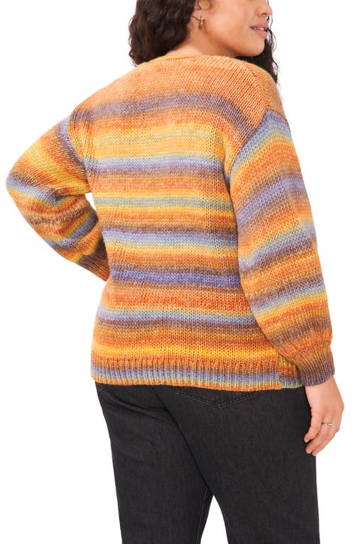 Vince Camuto Plus Size Cozy Space Dye V-neck Sweater In Multi
