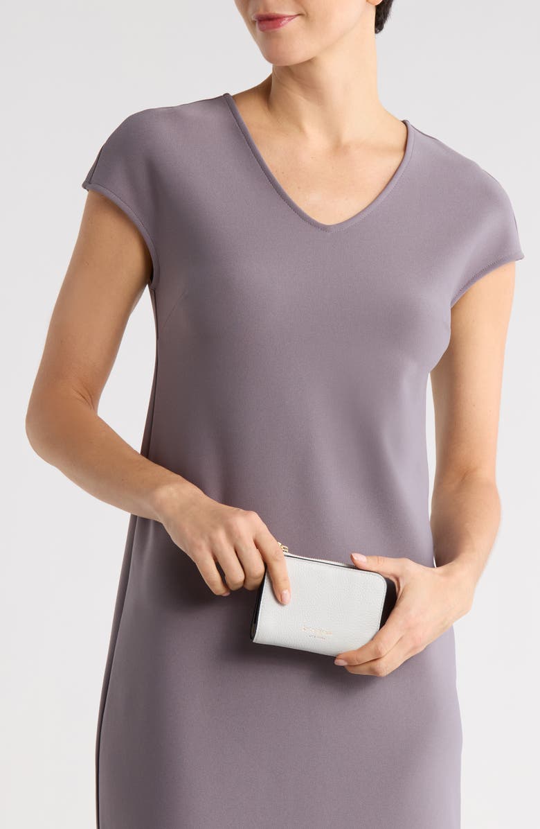 Kate Spade New York ava colorblock pebbled leather zip bifold wallet, Alternate, color, Stone Path Multi