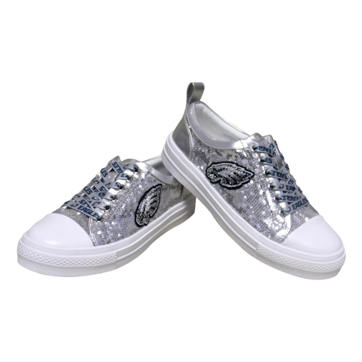 CUCE Women's Cuce Silver Philadelphia Eagles Team Sequin Sneakers, Alternate, color, 