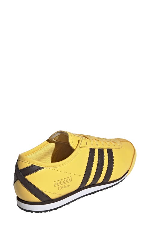 Adidas Originals Womens Super Yellow Dark Brown Italia 70s Leather Low-top Trainers In Yellow