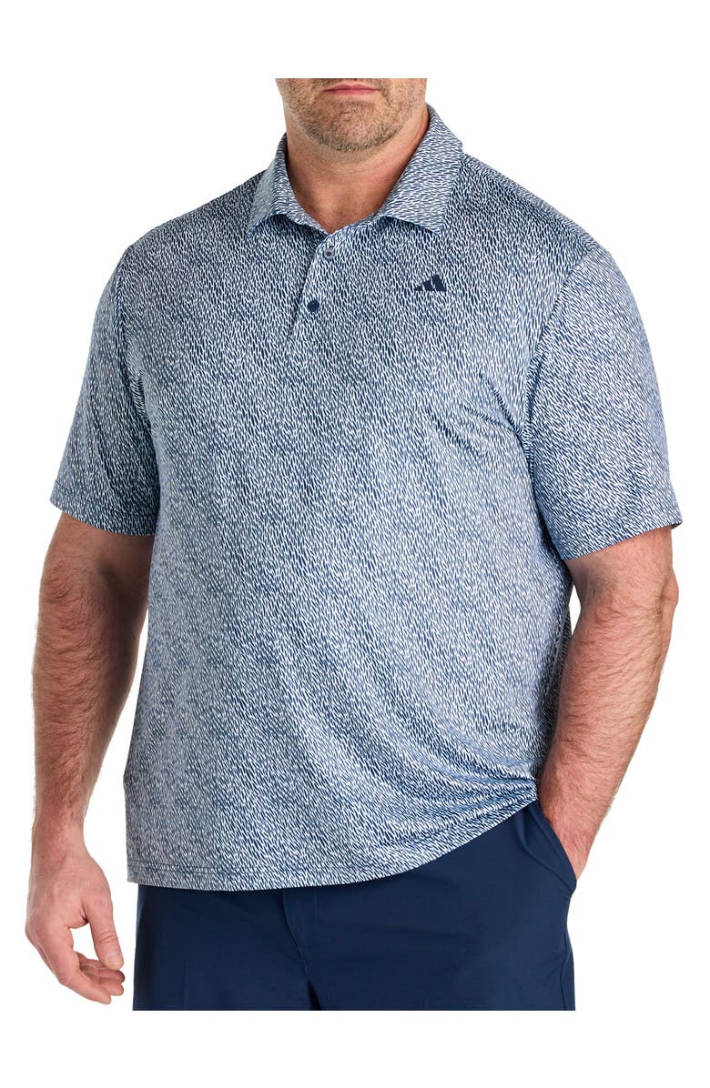 adidas Big & Tall Ultimate 365 Feather Print Polo Shirt, Main, color, Collegiate Navy