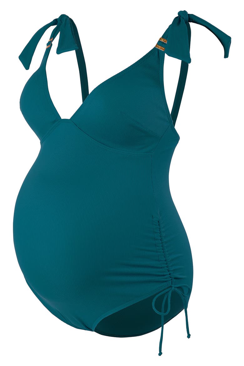 Porto Vecchio Maternity One-Piece Swimsuit, Alternate, color, EMERALD