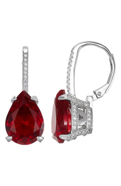 Simulated Stone Drop Earrings