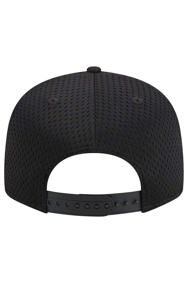 Men's New Era Black New York Knicks Post-Up Pin Mesh 9FIFTY Snapback Hat, Alternate, color, Black