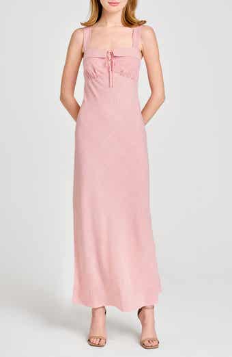 WAYF Violet Mini Dot Maxi Dress