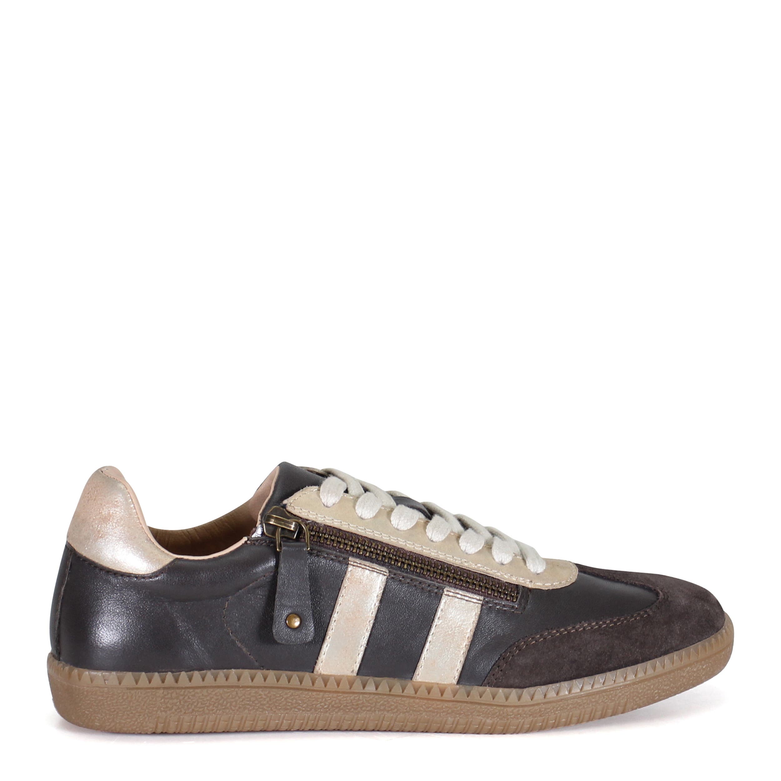 Diba True TO PAZ Lace Up Leather Sneaker, Alternate, color, Dark Brown/Gold