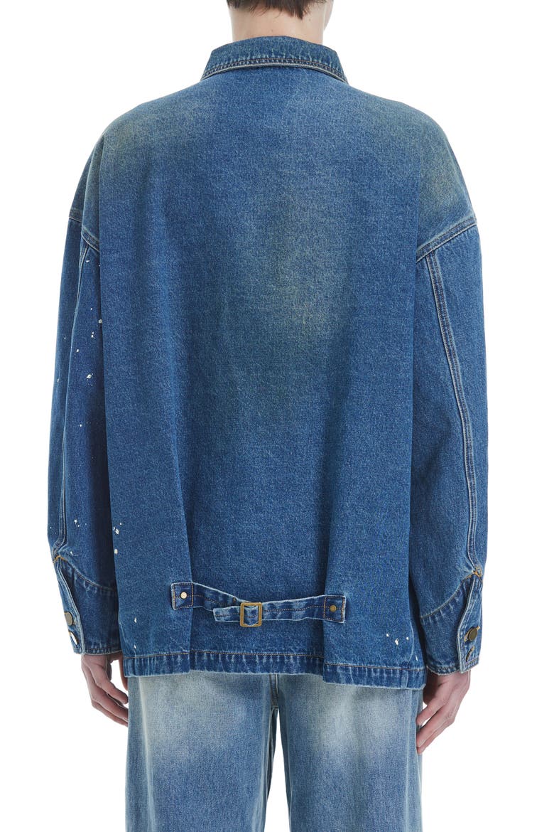 Distressed Denim Painter Jacket, Alternate, color, SAND WASHED BLUE
