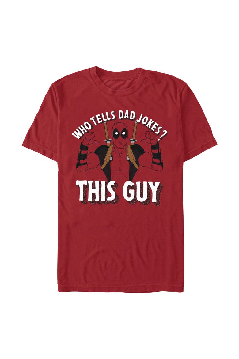 Men's Marvel Deadpool This Guy Tells Dad Jokes  Graphic T-Shirt, Main, color, Cardinal