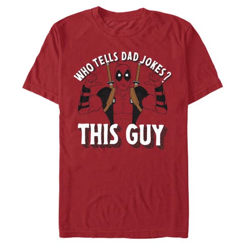 Men's Marvel Deadpool This Guy Tells Dad Jokes  Graphic T-Shirt