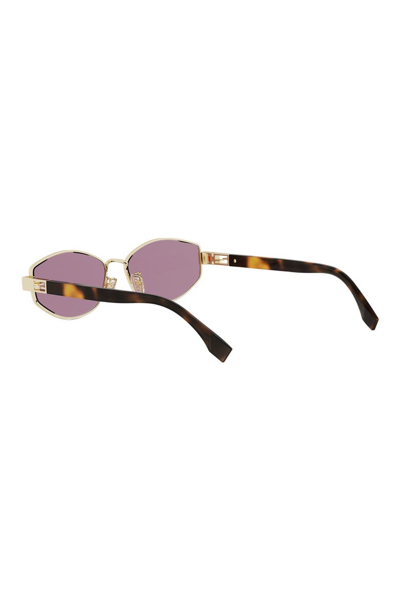 Baguette 56mm Geometric Sunglasses, Alternate, color, SHINY ENDURA GOLD / BORDEAUX