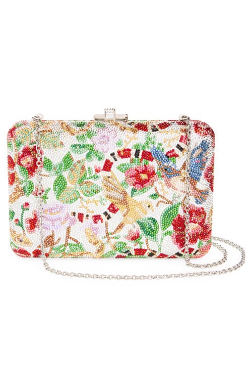 Judith Leiber Allegory Slim Slide Clutch In Silver Rhine Multi