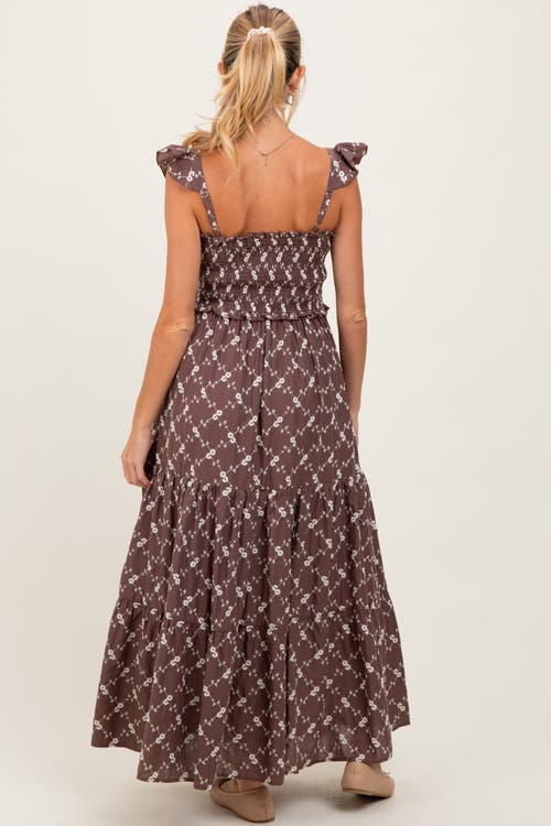 Pinkblush Floral Embroidered Tiered Maxi Dress In Multi