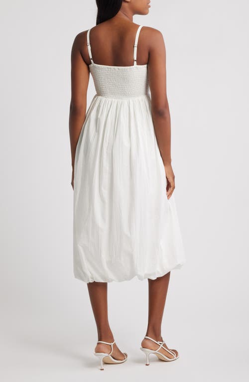 Lipsy Cami Puffball Drop Waist Midi Dress In White