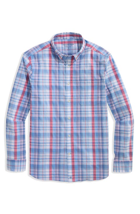Firecracker Plaid Performance Cotton Shirt