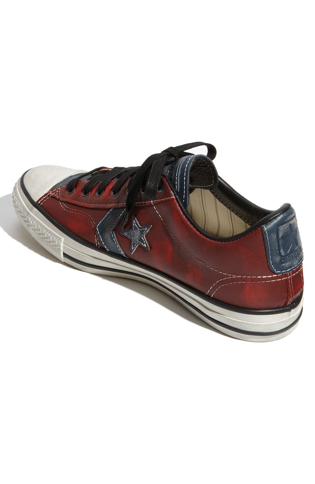'Star Player' Leather Sneaker, Alternate, color, RED / BLUE