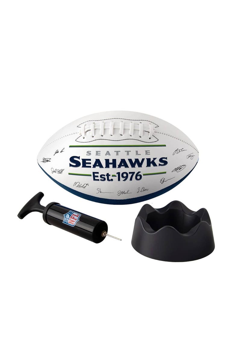 LOGO BRANDS Seattle Seahawks 2025 Autograph Signature Football, Alternate, color, Navy