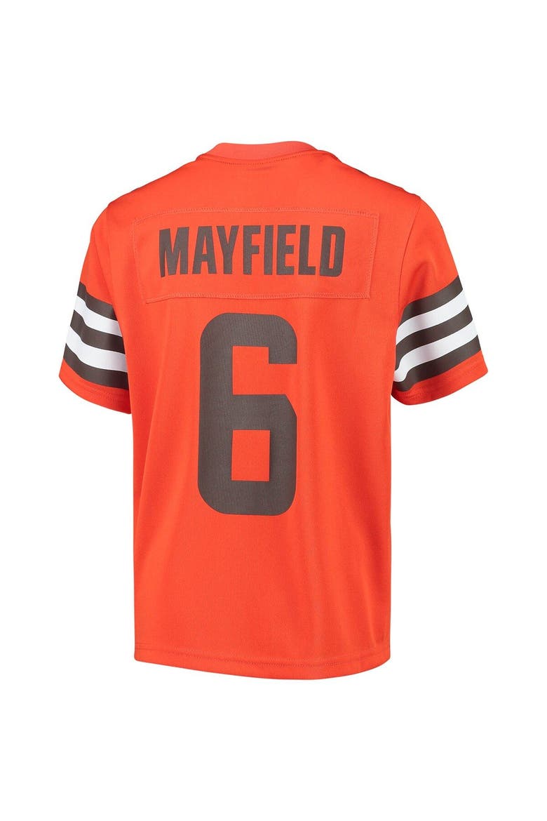 Youth Nike Baker Mayfield Orange Cleveland Browns Inverted Team Game Jersey, Alternate, color, Orange