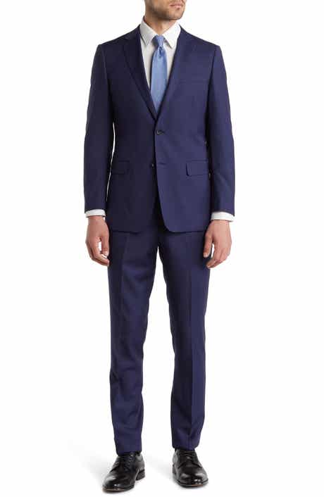Cavalli Class Two Button Notch Lapel Slim Fit Wool Suit
