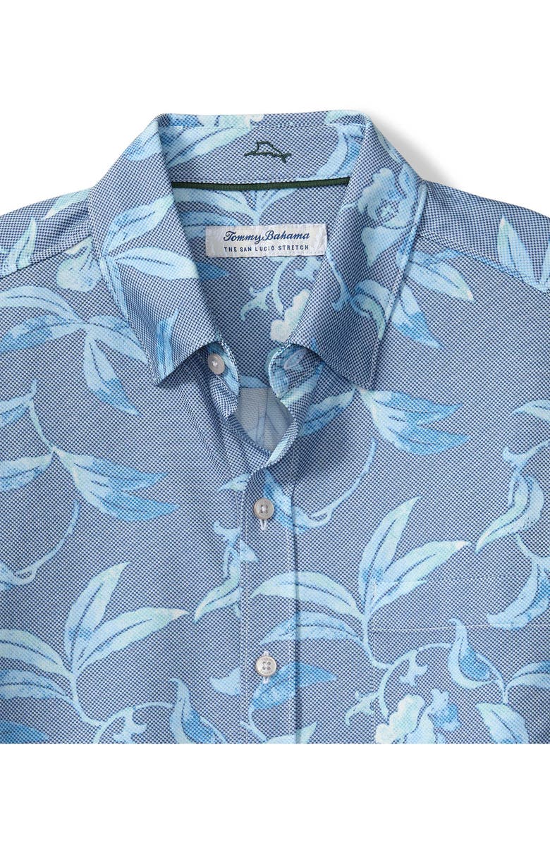 Tommy Bahama San Lucio Gardenia Floral IslandZone<sup>®</sup> Cotton Blend Button-Up Shirt, Alternate, color, Jodhpur Blue