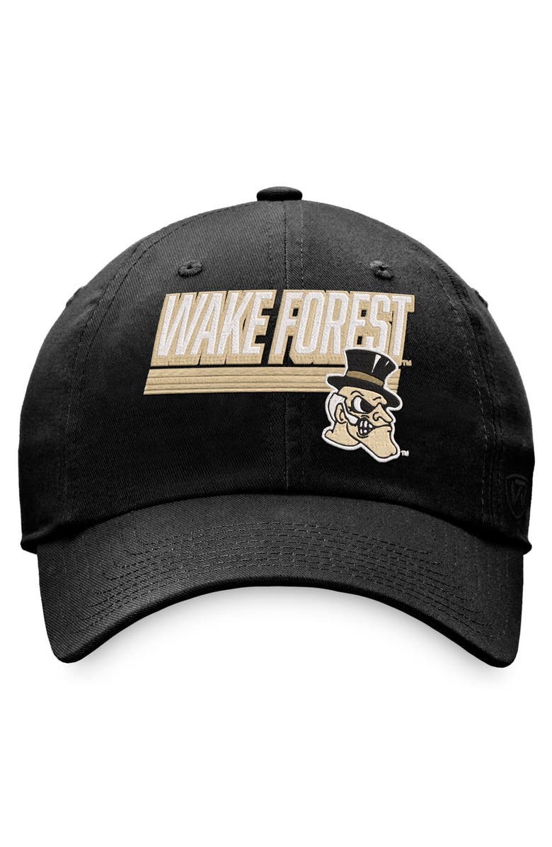 TOP OF THE WORLD Men's Top of the World Black Wake Forest Demon Deacons Slice Adjustable Hat, Alternate, color, 
