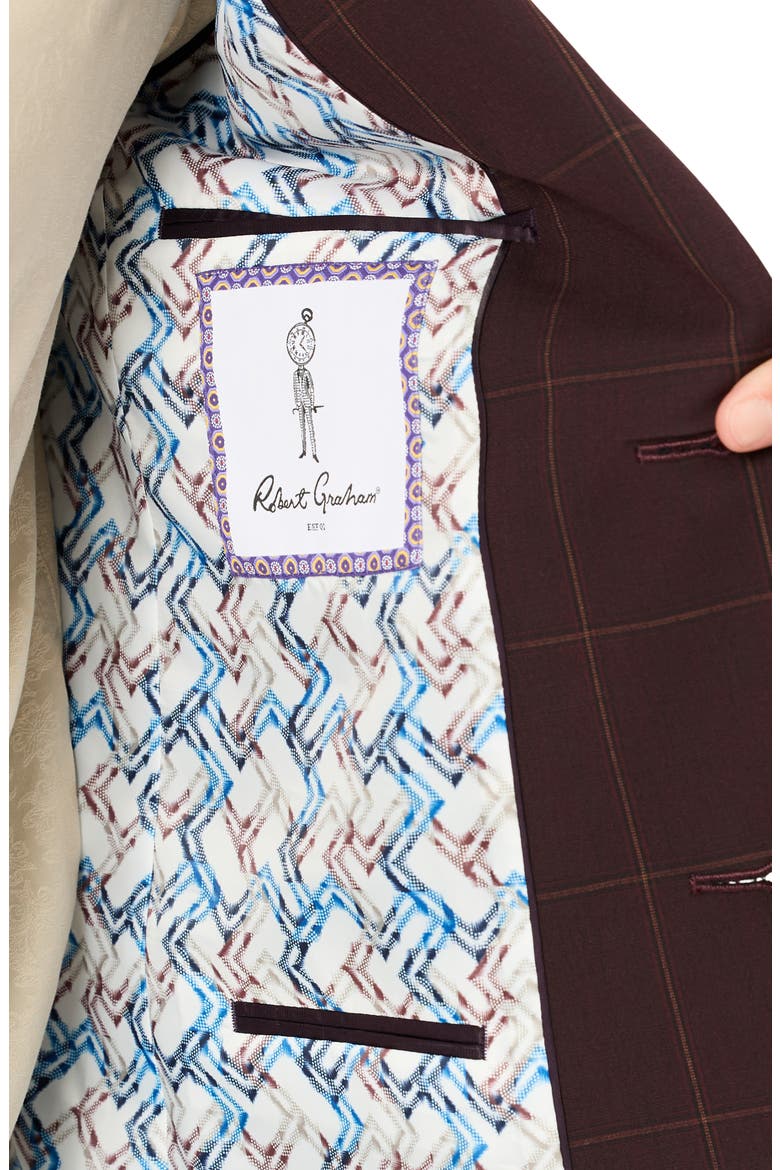 Windowpane Sport Coat, Alternate, color, MAROON